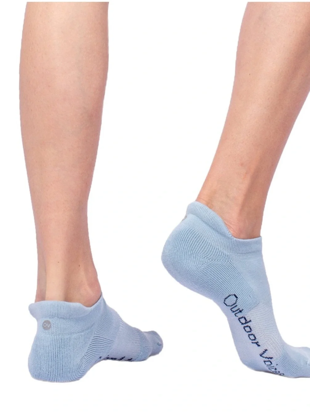 Outdoor Voices Tab Back No Show Women's Sock 4-Pack - Lt Blue, White, Gray, Navy